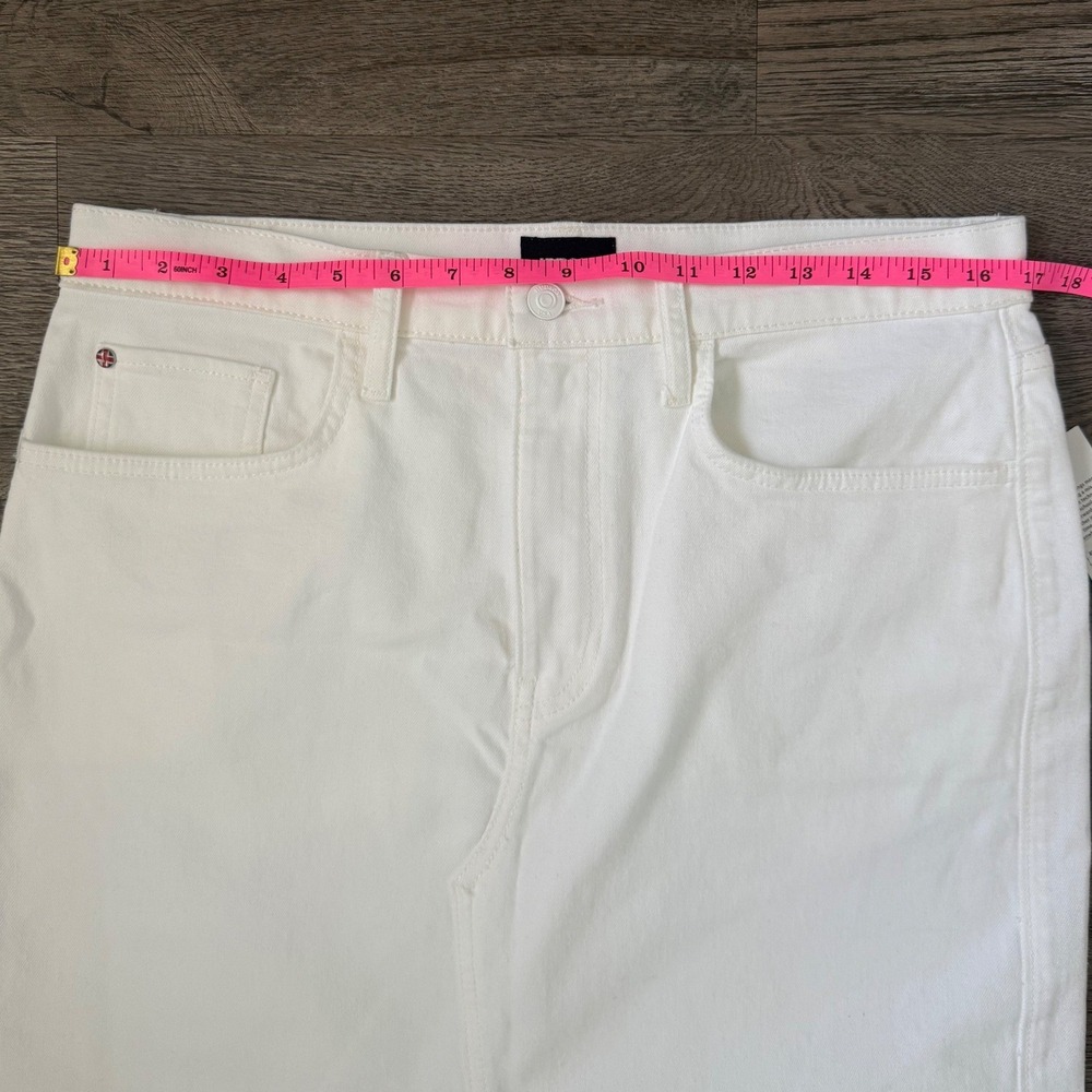 Hudson‎ White Denim Midi Skirt Size 32 NWT High Rise Front Slit Stretch Cotton - Picture 9 of 11